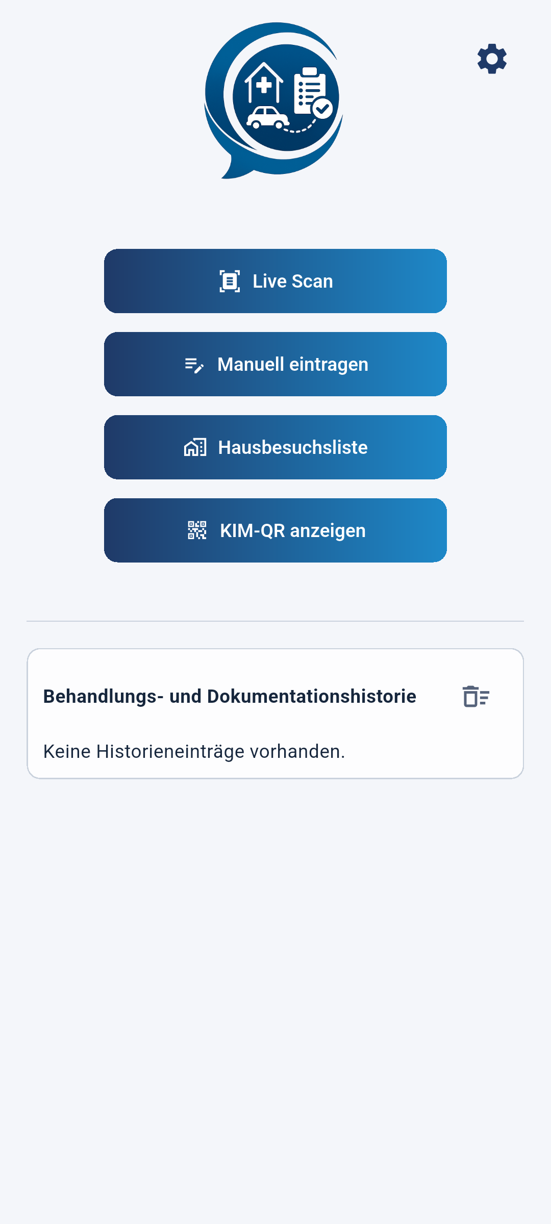 CuraSync Startansicht mit Versorgungsübersicht